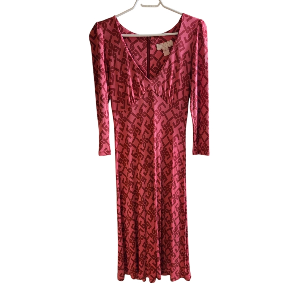 Vintage PINK TARTAN Midi Dress Size L